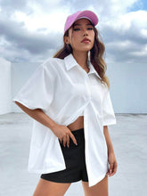 Slogan & Cartoon Graphic Drop Shoulder Shirt